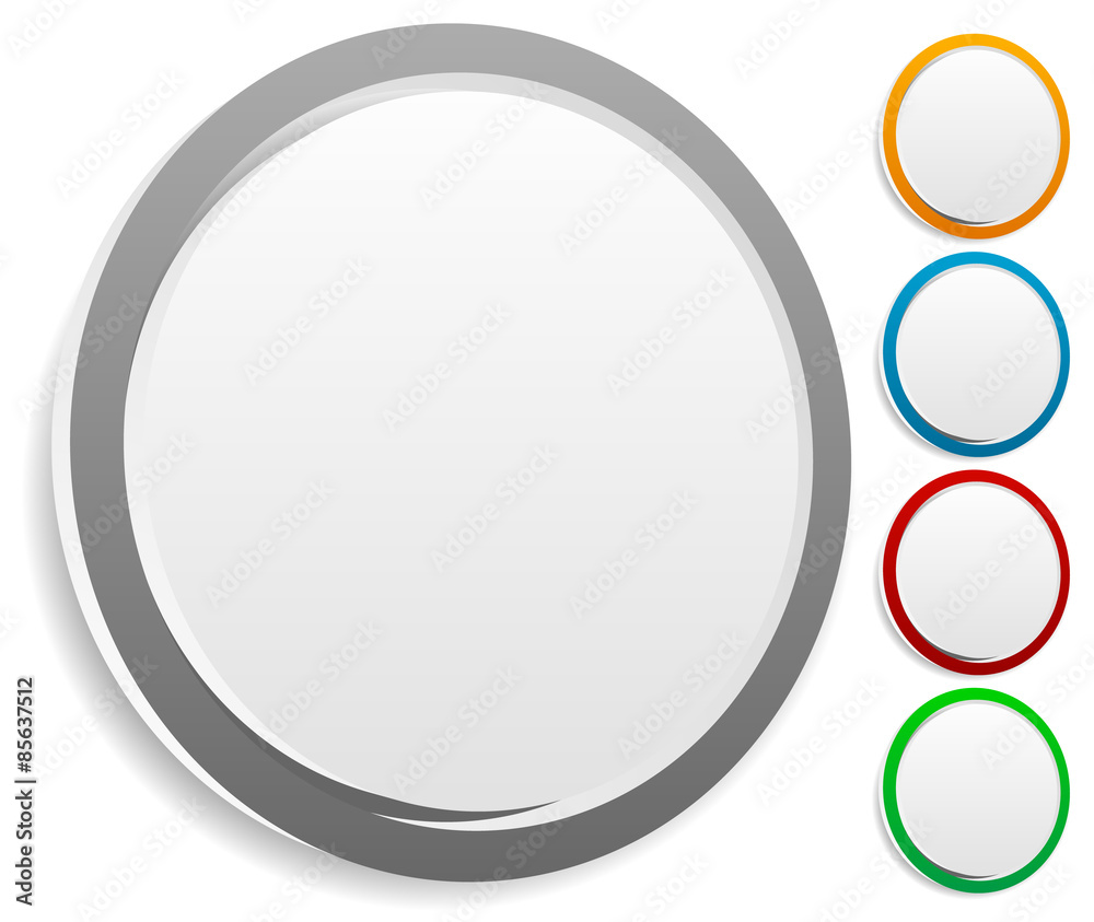 Poster Circle graphics. Circles buttons, badges with blank space.
