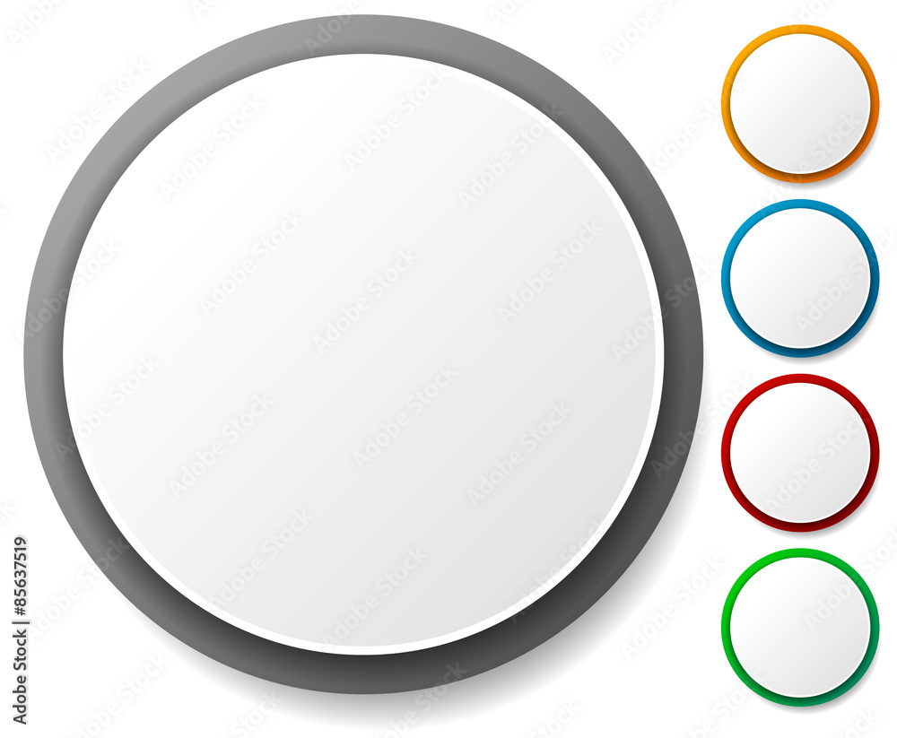 Aufkleber circle graphics. circles buttons, badges with blank space.