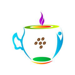 Decorative coffee cup design for banner and background.
