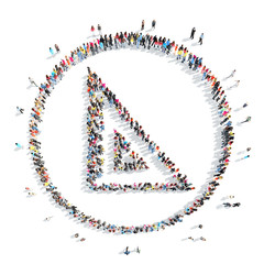 people in the shape of line.