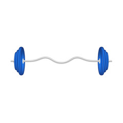 Barbell in silver and blue design