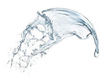 water splashing in the air, isolated on white background