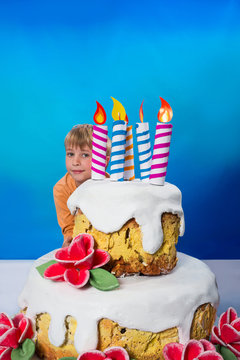 Birthday boy with cake