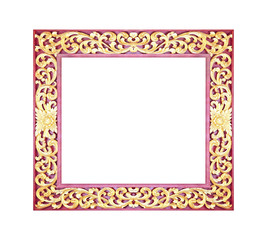 antique golden frame isolated on white background