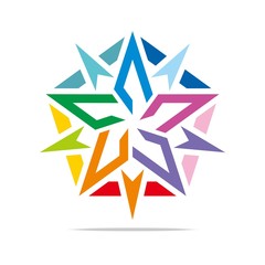 Logo star arrow icon abstract vector