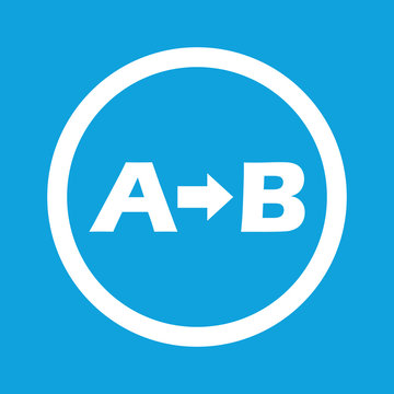 A to B sign icon
