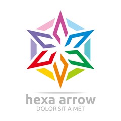 Logo star arrow icon abstract vector