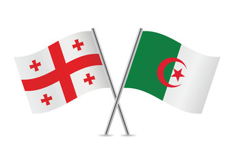 Georgia and Algeria flags. Vector illustration.