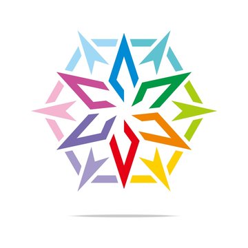 Logo star arrow icon abstract vector