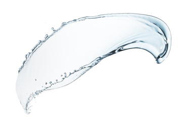 water splashing in the air, isolated on white background