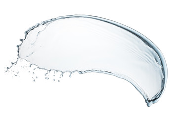 water splashing in the air, isolated on white background