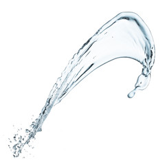 water splashing in the air, isolated on white background