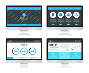 Website design on tablet screen vector