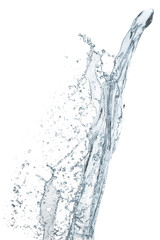 Fototapeta na wymiar water splashing in the air, isolated on white background