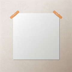 White blank square sheet of paper,  template