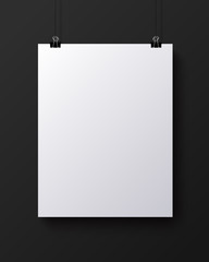 White blank vertical sheet of paper,  mock-up