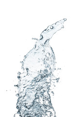 water splashing in the air, isolated on white background