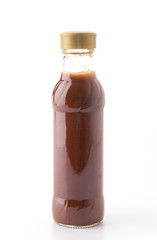 barbecue sauce bottle on white background
