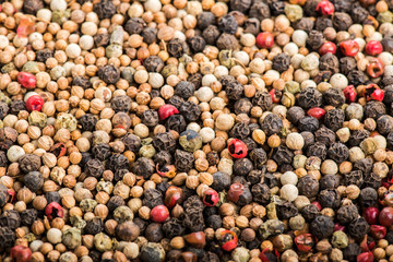 Close up selection of various pepper types
