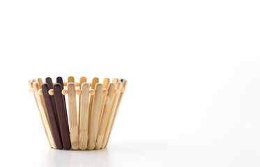 wood basket on white background