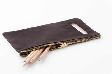 pencil bag on white background