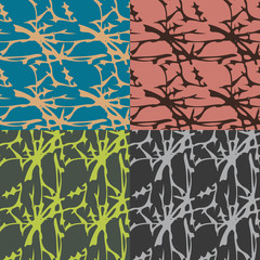 Set of abstract vector seamless pattern