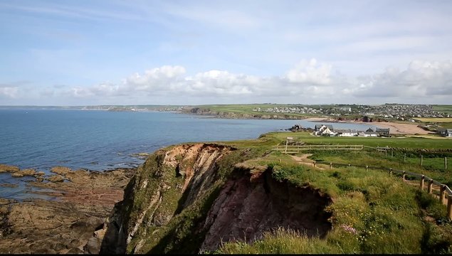 South west Coast path view towards Thurlestone South Devon UK 