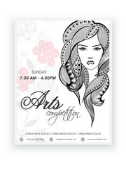 Template, brochure or flyer design for arts competition.