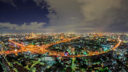 Obraz premium Bangkok Expressway and Highway top view, Thailand