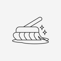 cleaning brush line icon