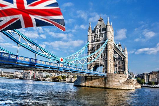 Famous Tower Bridge in London, England