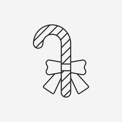 candy cane line icon