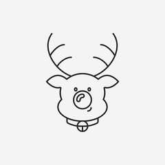 reindeer line icon