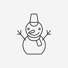 snowman line icon