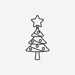 Christmas tree line icon