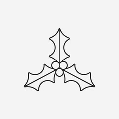 Christmas wreath line icon