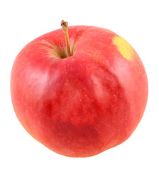 Red-yellow Jonathan apple, isolated, white background