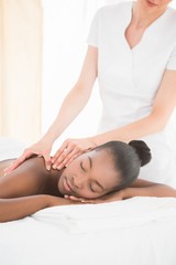 Obraz na płótnie Canvas Pretty woman enjoying a massage