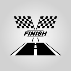 The race flag icon. Finish symbol. Flat