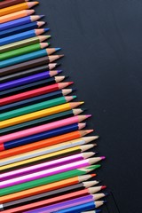 Colorful pencils - isolated on black background