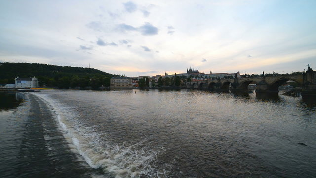 Main view of Prague with Charles Bridge and Vltava River, Prague, Czech Republic