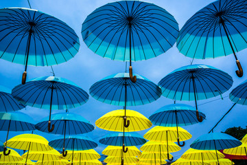 Obraz na płótnie Canvas Hanging umbrellas.