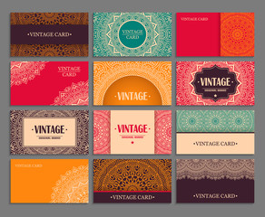 Business card. Vintage decorative elements. - 85650715
