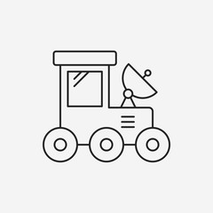 Space machine robot line icon