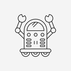 Space machine robot line icon