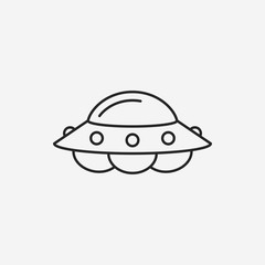 Space UFO line icon