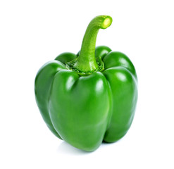 Green pepper on white background
