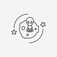 Space Alien line icon
