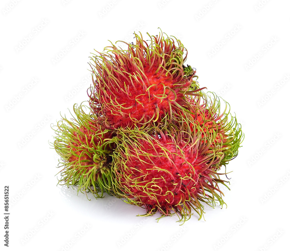 Poster rambutan fruit isolated on white background