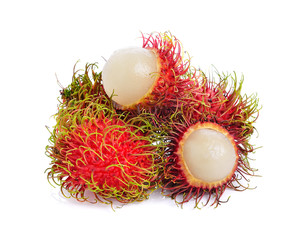 rambutan fruit isolated on white background